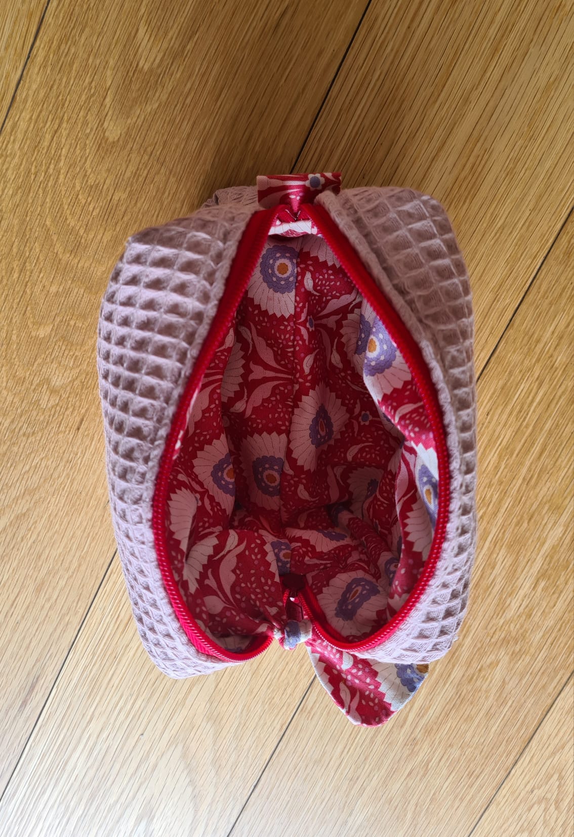 Bolsa wafle rosa velho