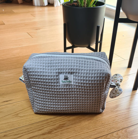 Bolsa wafle cinzenta