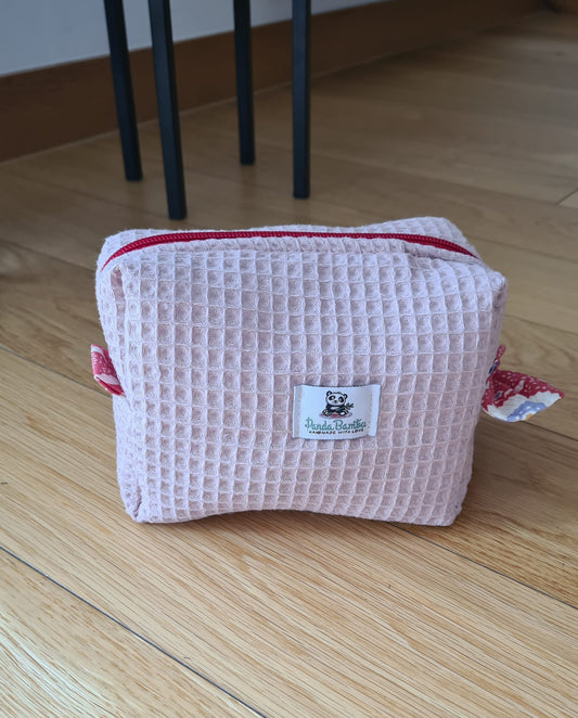 Bolsa wafle rosa velho