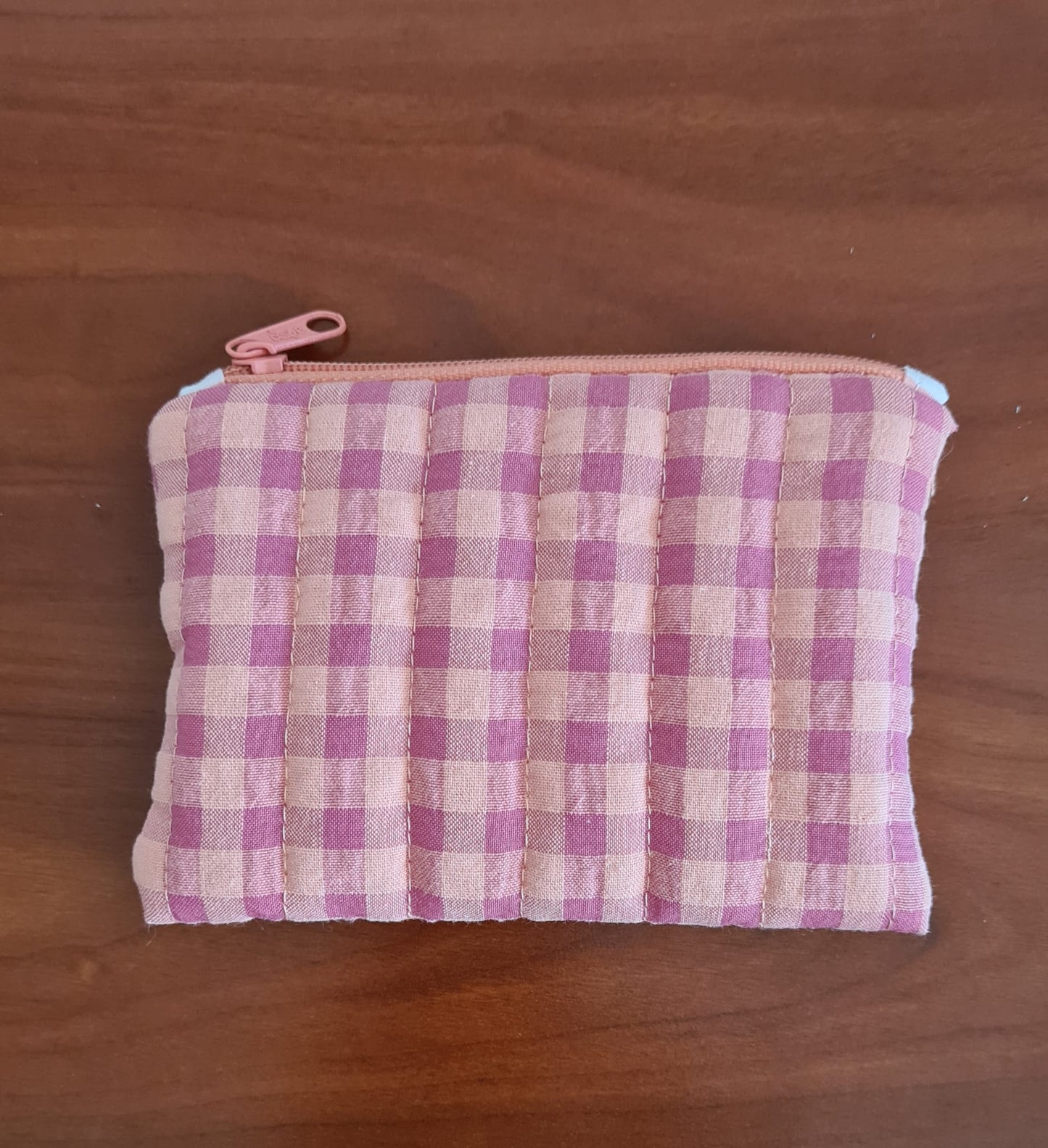 Bolsinha xadrez rosa