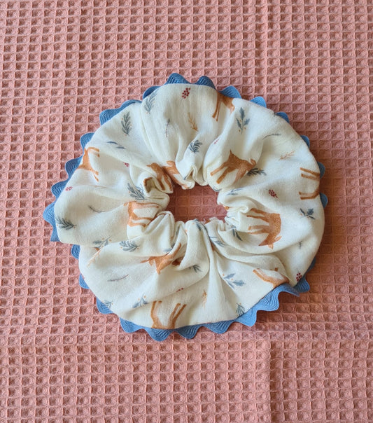 scrunchie renas  e vivo azul